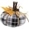 5&#x22; Black &#x26; White Plaid Fall Harvest Plush Pumpkin